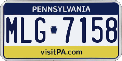 PA license plate MLG7158