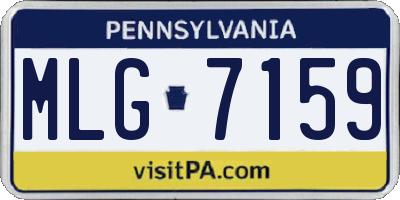 PA license plate MLG7159
