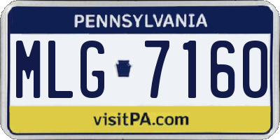PA license plate MLG7160