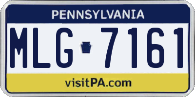PA license plate MLG7161