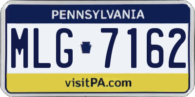 PA license plate MLG7162