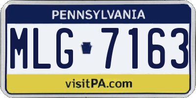 PA license plate MLG7163