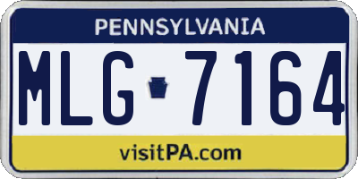 PA license plate MLG7164