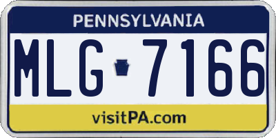 PA license plate MLG7166