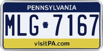 PA license plate MLG7167