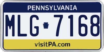 PA license plate MLG7168