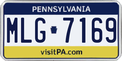 PA license plate MLG7169