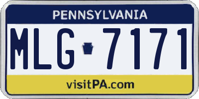PA license plate MLG7171