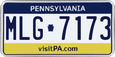 PA license plate MLG7173