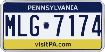 PA license plate MLG7174