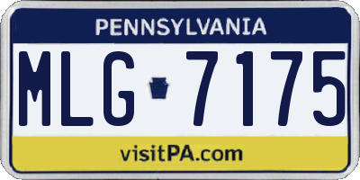 PA license plate MLG7175