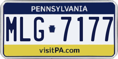 PA license plate MLG7177