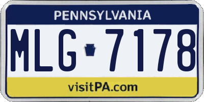 PA license plate MLG7178
