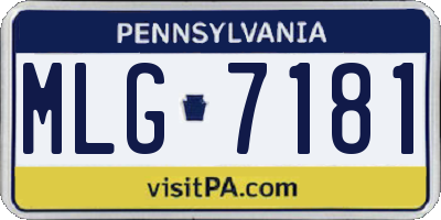PA license plate MLG7181