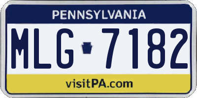 PA license plate MLG7182