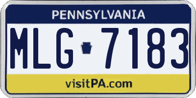 PA license plate MLG7183