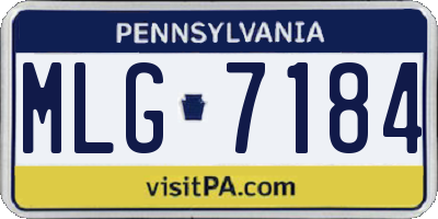 PA license plate MLG7184