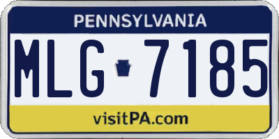 PA license plate MLG7185