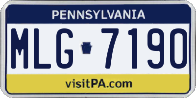 PA license plate MLG7190