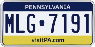 PA license plate MLG7191