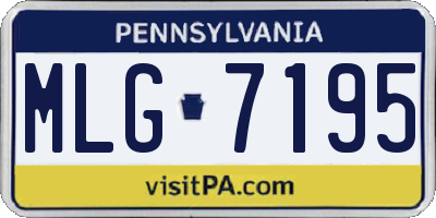 PA license plate MLG7195