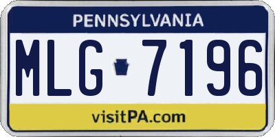 PA license plate MLG7196