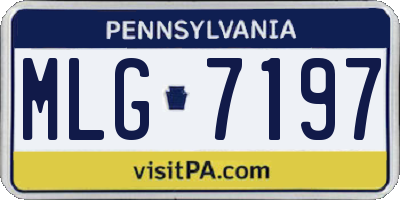 PA license plate MLG7197