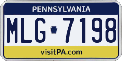 PA license plate MLG7198
