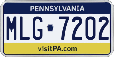 PA license plate MLG7202