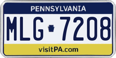 PA license plate MLG7208