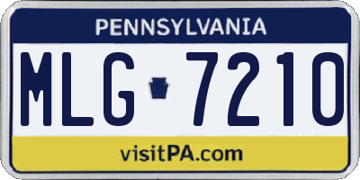 PA license plate MLG7210