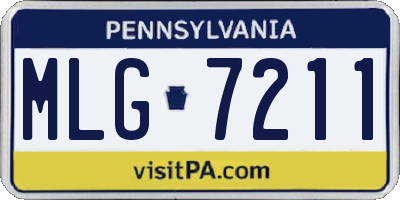 PA license plate MLG7211
