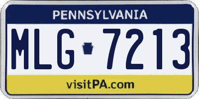 PA license plate MLG7213