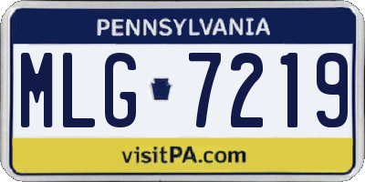 PA license plate MLG7219