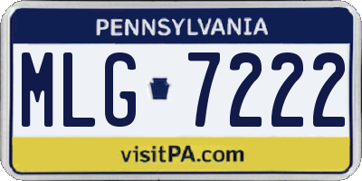 PA license plate MLG7222