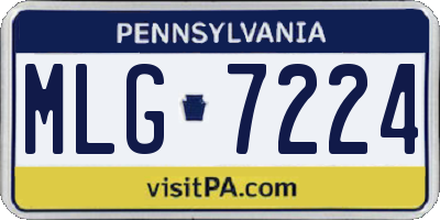 PA license plate MLG7224