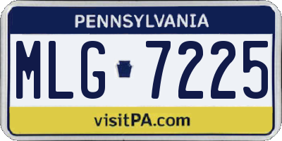 PA license plate MLG7225