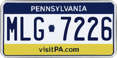 PA license plate MLG7226