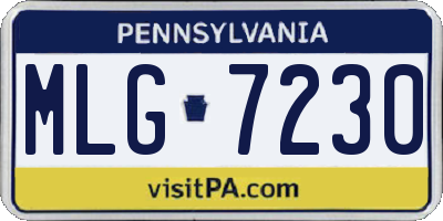 PA license plate MLG7230