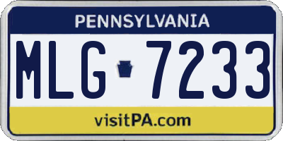 PA license plate MLG7233