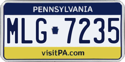 PA license plate MLG7235
