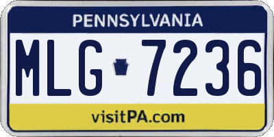 PA license plate MLG7236
