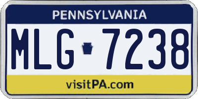 PA license plate MLG7238
