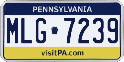 PA license plate MLG7239