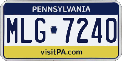 PA license plate MLG7240