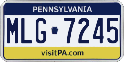 PA license plate MLG7245