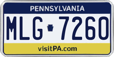 PA license plate MLG7260
