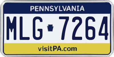 PA license plate MLG7264