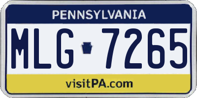 PA license plate MLG7265