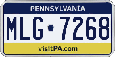 PA license plate MLG7268